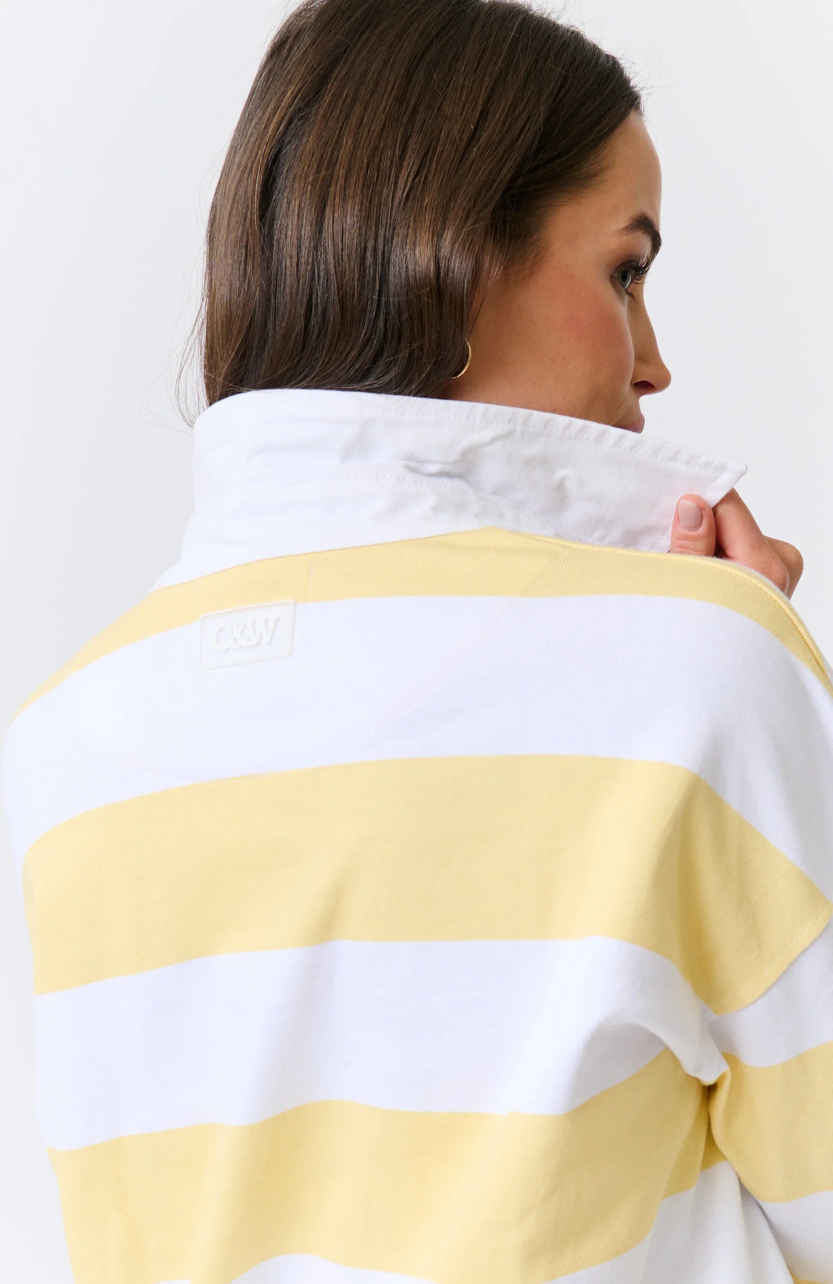 cartel & willow Lily Rugby Shirt - Banana Stripe