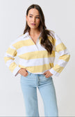 cartel & willow Lily Rugby Shirt - Banana Stripe