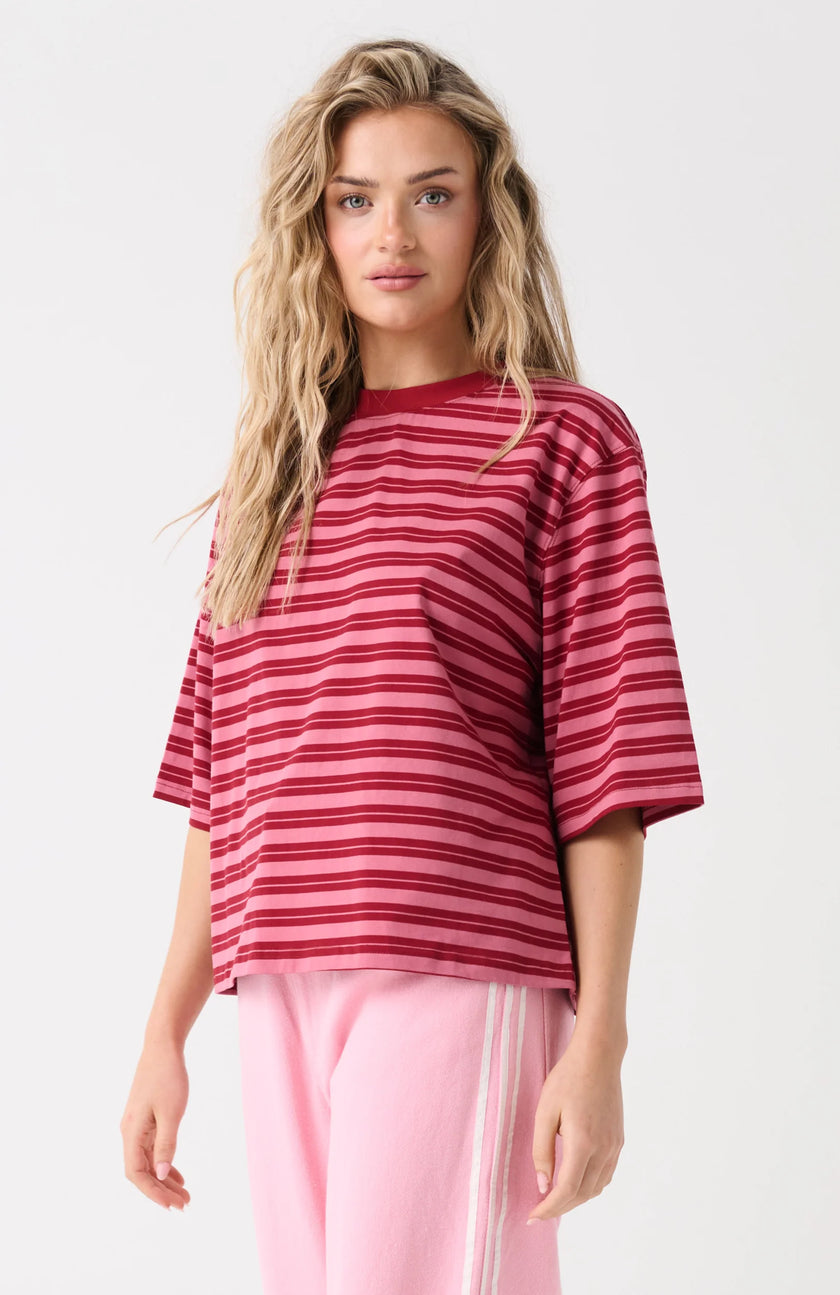 cartel & willow Hallie Tee - Boysenberry Stripe