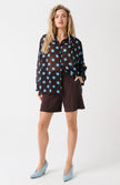 cartel & willow Skye Short - Brunette Pinstripe