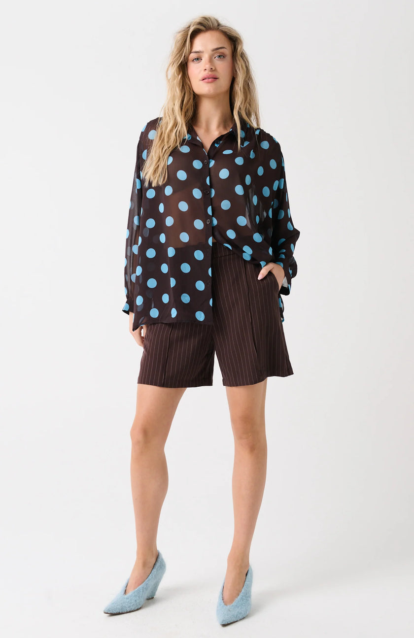 cartel & willow Skye Short - Brunette Pinstripe