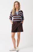 cartel & willow Skye Short - Brunette Pinstripe