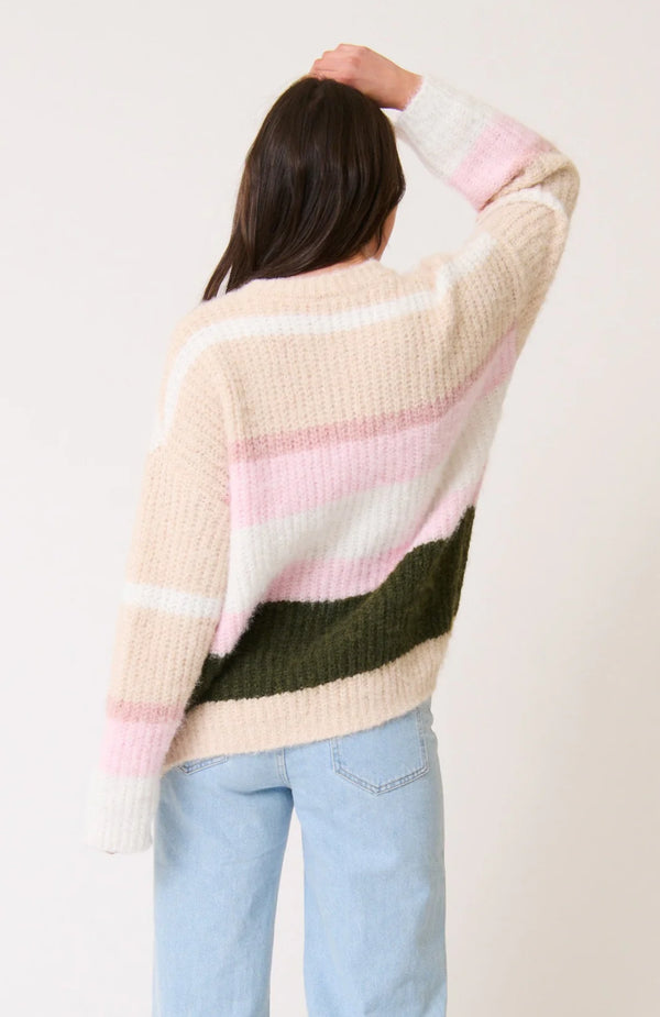 cartel & willow Kai Knit Sweater - Khaki Stripe