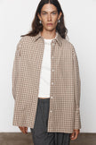 Blanca Constance Shirt - Cream/Brown Check