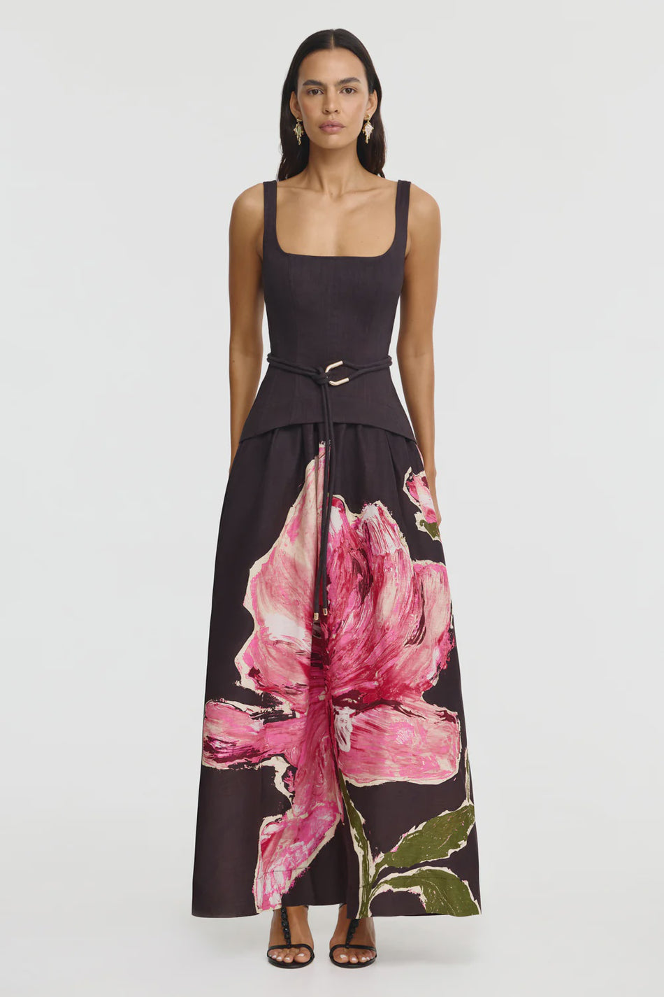 Acler Actonhill Maxi Dress - Garnet Magnolia