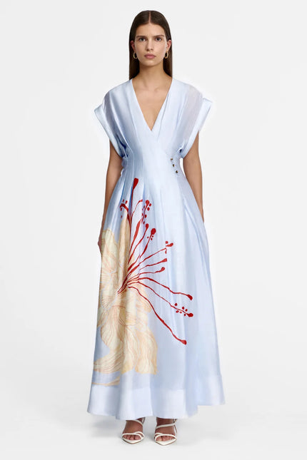 Acler Huxtable Maxi Dress - Sky Bloom