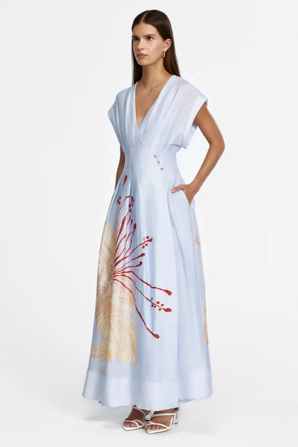 Acler Huxtable Maxi Dress - Sky Bloom