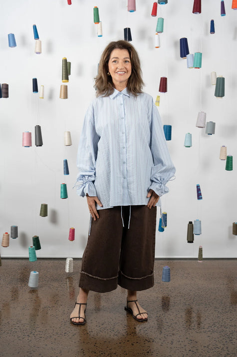 M.A. Dainty Mount Shirt - Blue Stripe