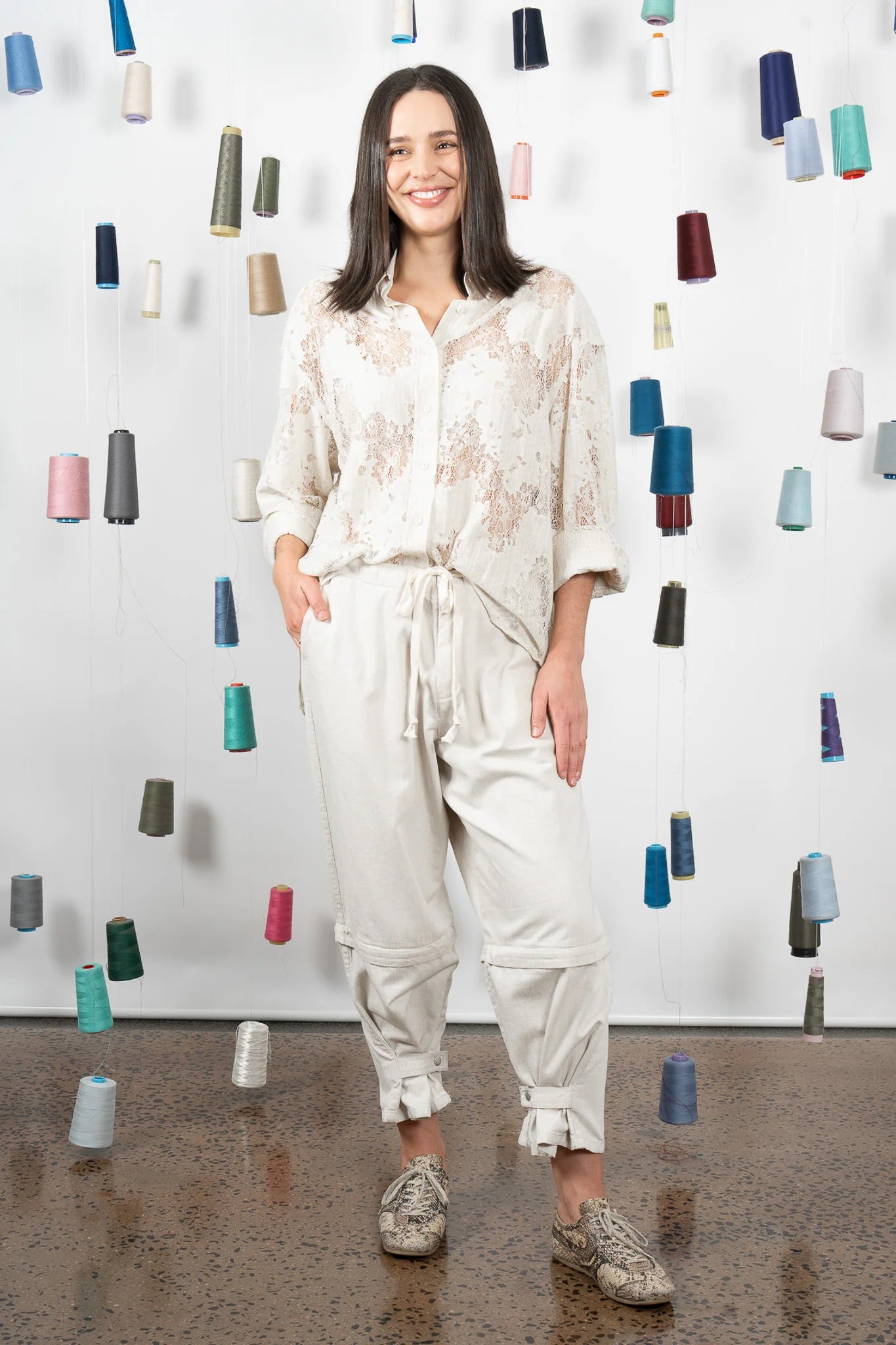 M.A. Dainty Trucker Jean - Linen/Linen
