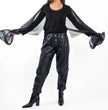 M.A. Dainty Trucker Jean - Black Leather