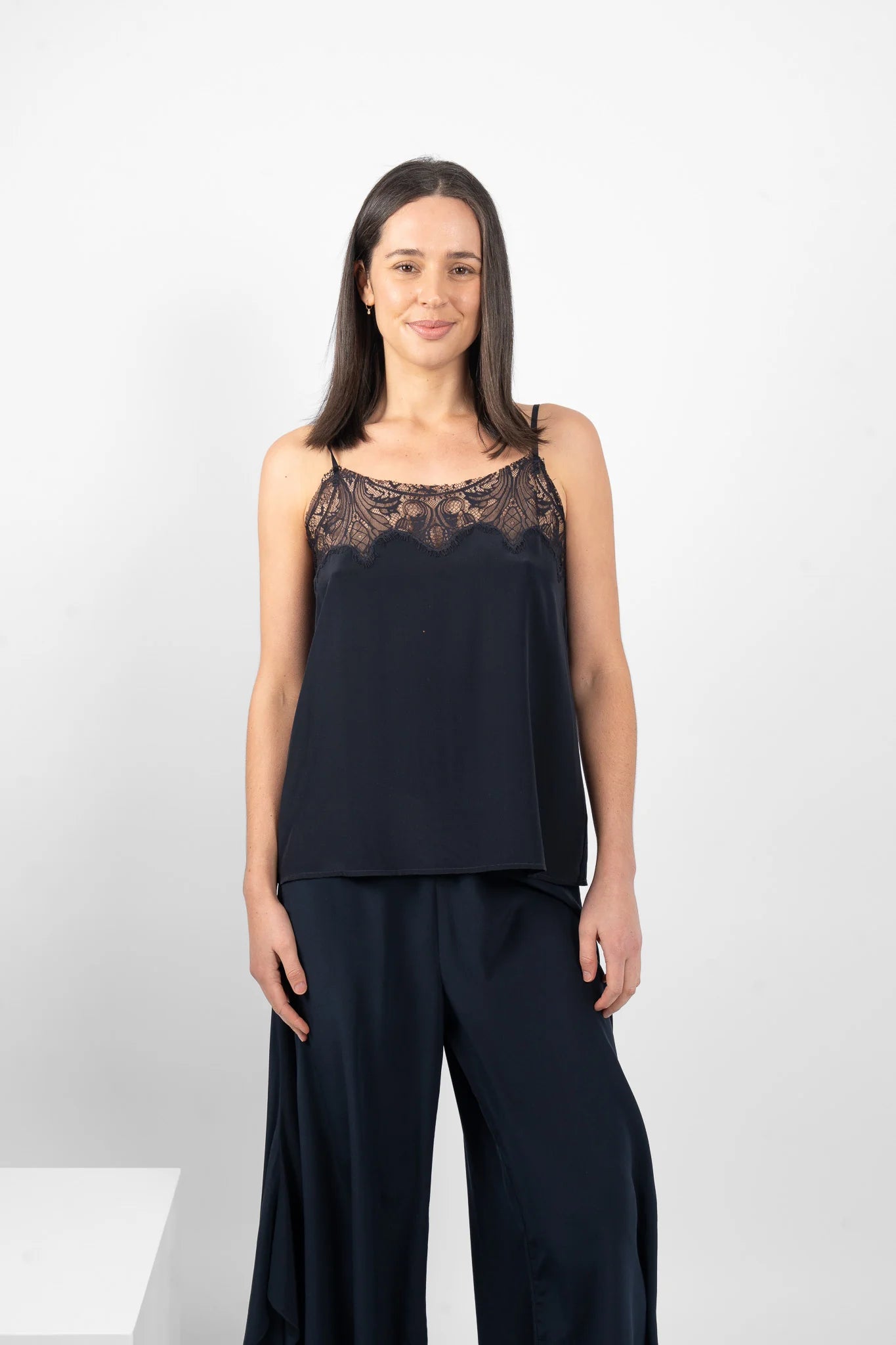 M.A. Dainty Tambourine Cami - Navy1