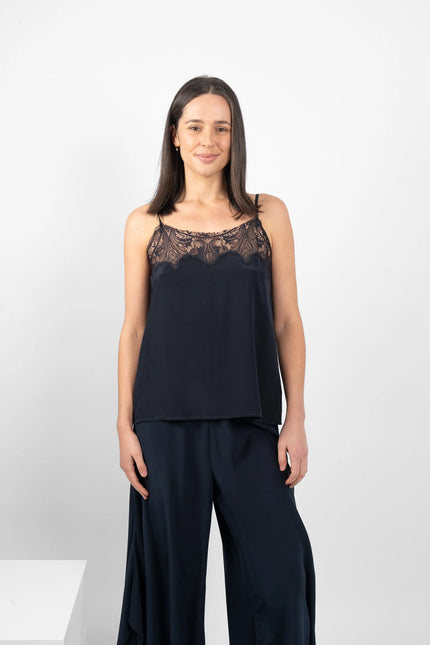 M.A. Dainty Tambourine Cami - Navy1