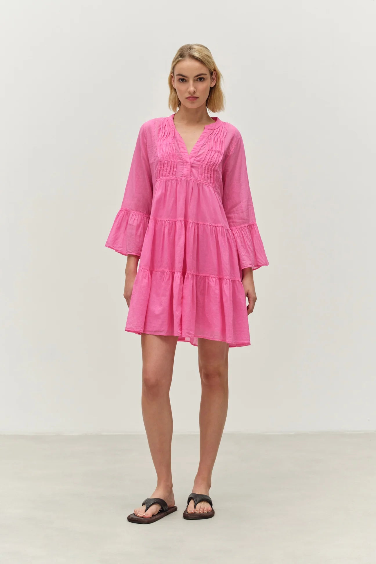 Devotion Twins Neon Short Dress - Fuchsia