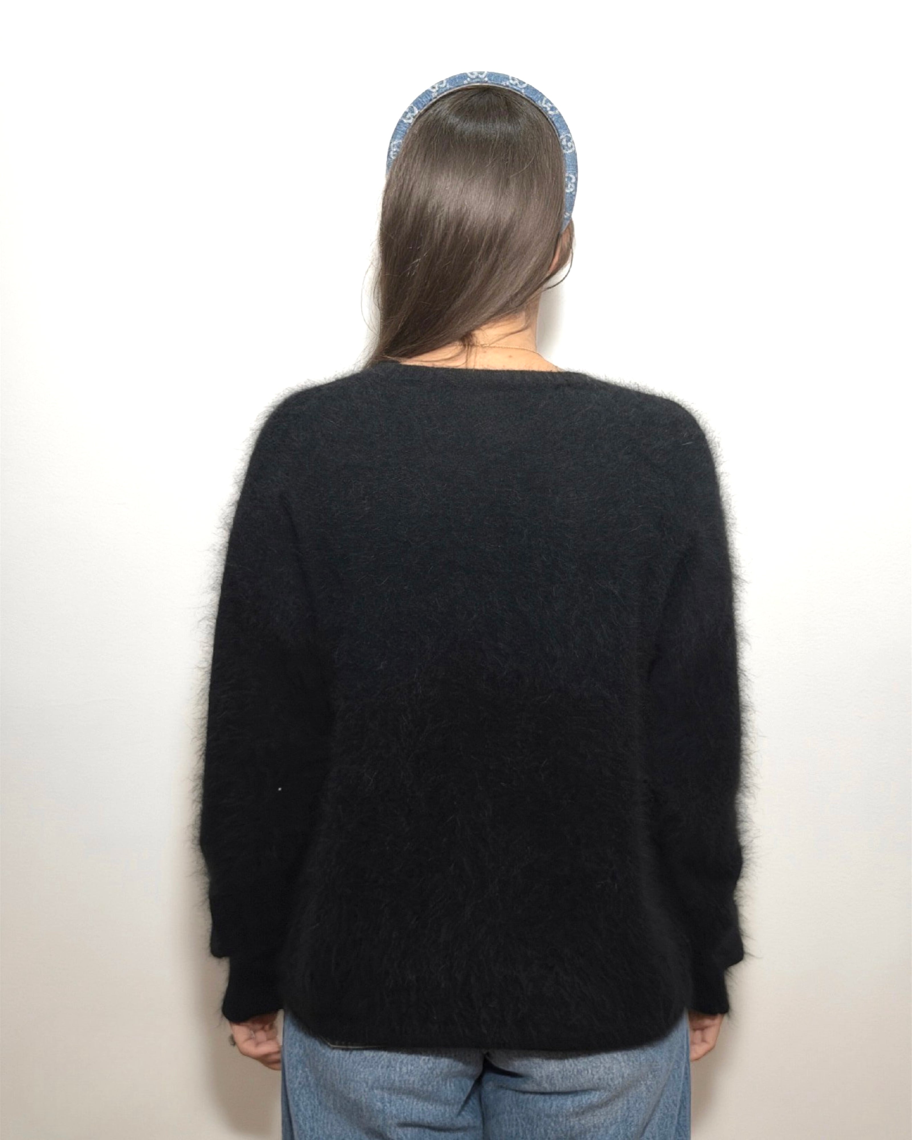 HONEY L/S V Neck Cashmere Knit - Black