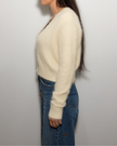 HONEY Short Button Cashmere Cardigan - Cream