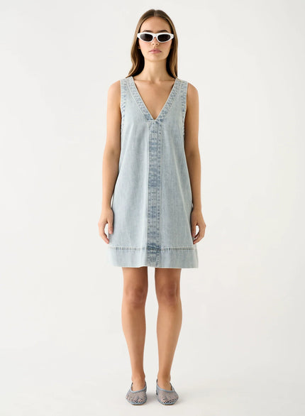 ESMAEE Bayview Denim Shift Dress- Ice Blue Denim