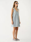 ESMAEE Bayview Denim Shift Dress- Ice Blue Denim