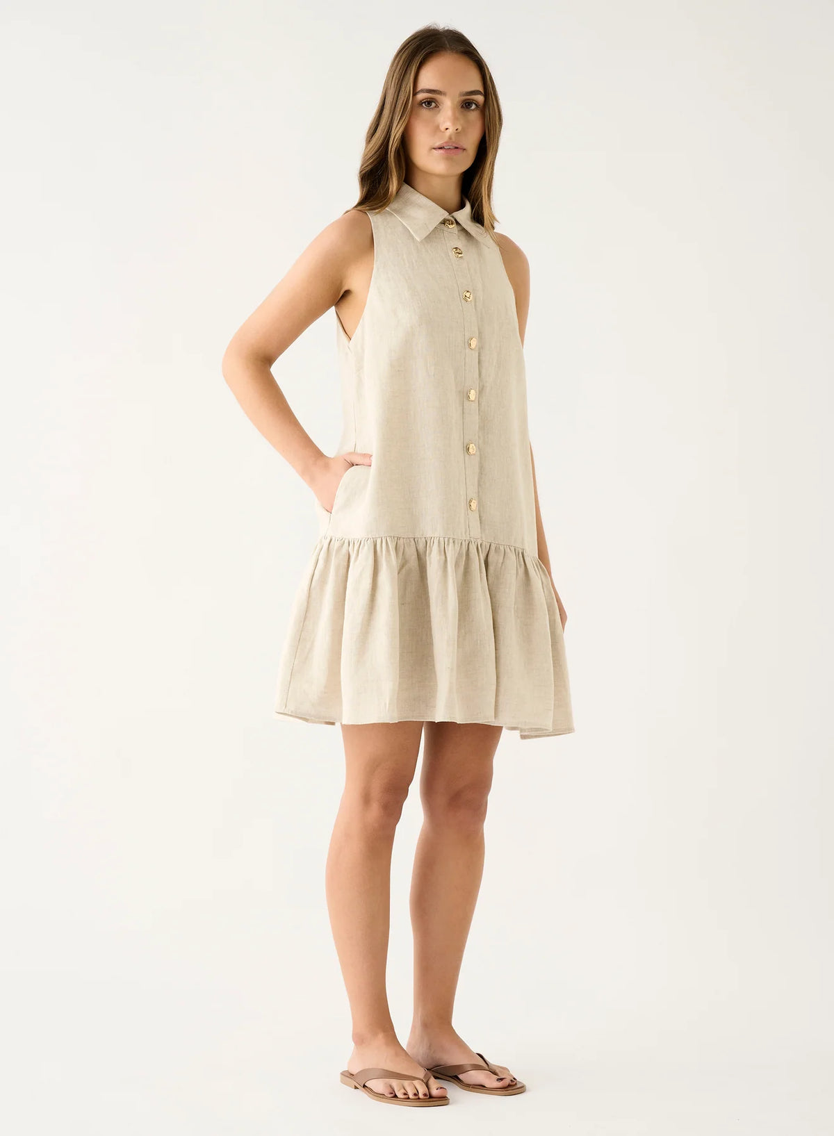ESMAEE Olivia Mini Dress - Natural