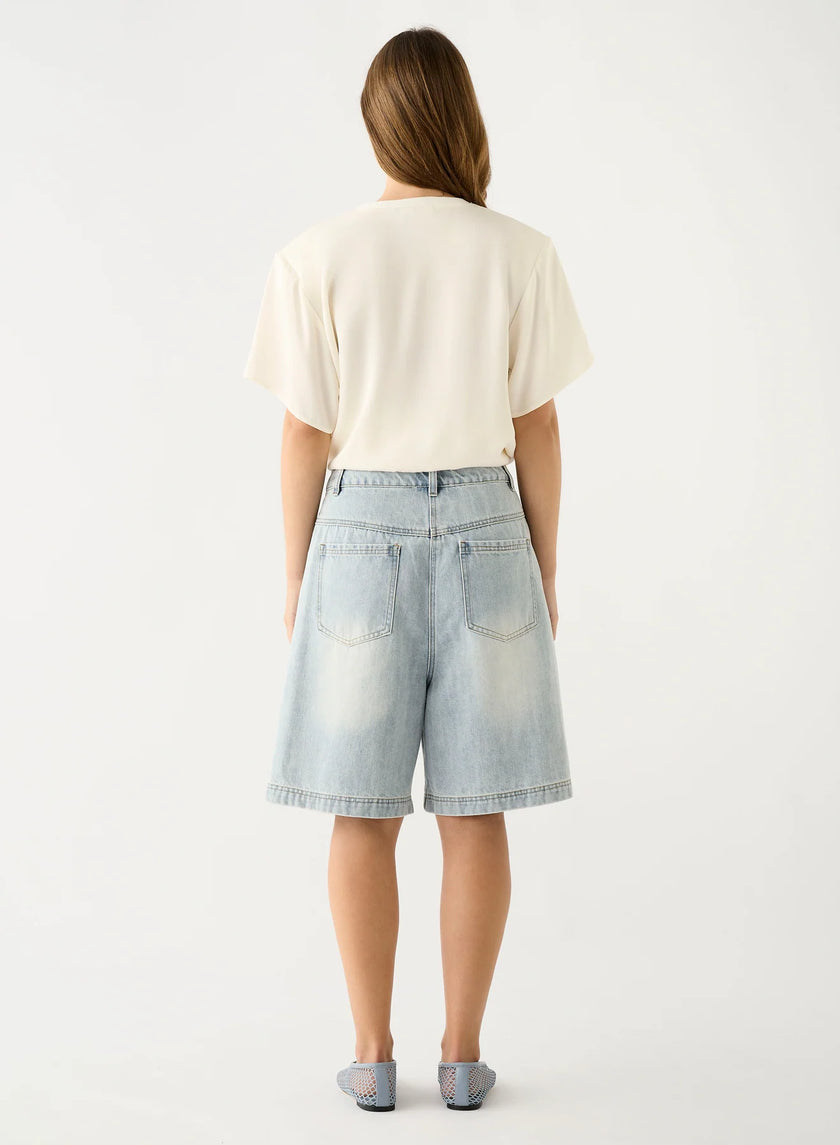 ESMAEE Bayview Denim Bermuda Shorts - Ice Blue Denim