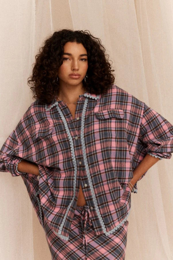 Kinga Csilla Etoffe Check Chalm Shirt