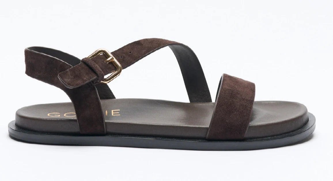 WALNUT Henny Leather Sandal - Chocolate Brown