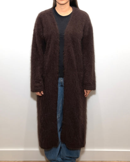 HONEY Long Pocket Cashmere Cardigan - Chocolate