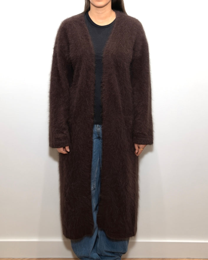 HONEY Long Pocket Cashmere Cardigan - Chocolate