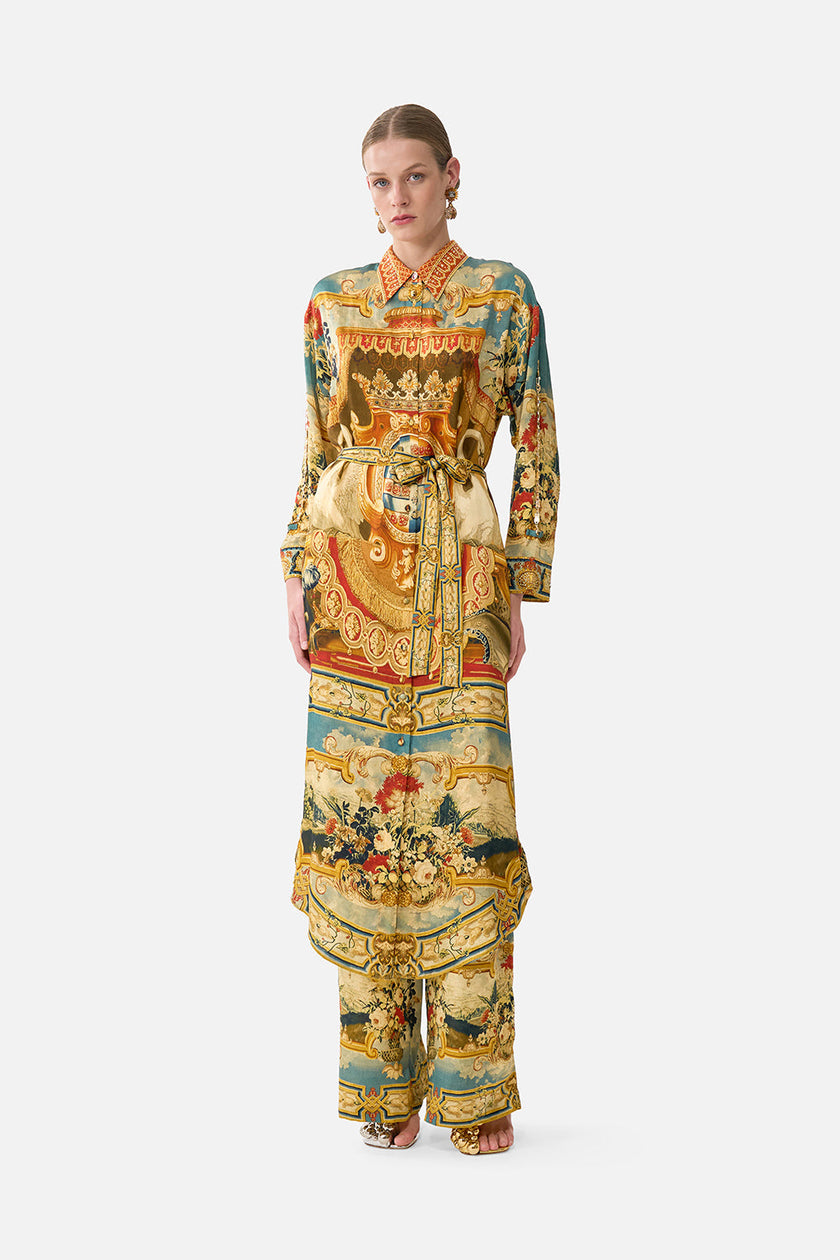 Camilla Life’s Rich Tapestry Shirt Dress with Button Back Detail