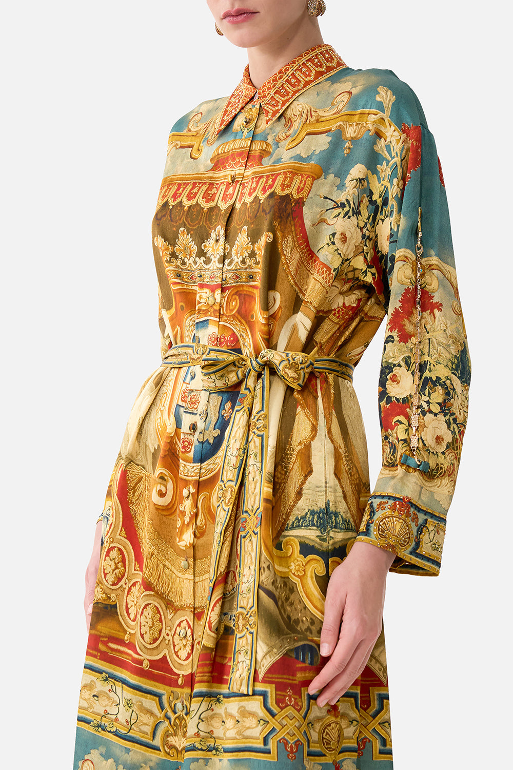 Camilla Life’s Rich Tapestry Shirt Dress with Button Back Detail