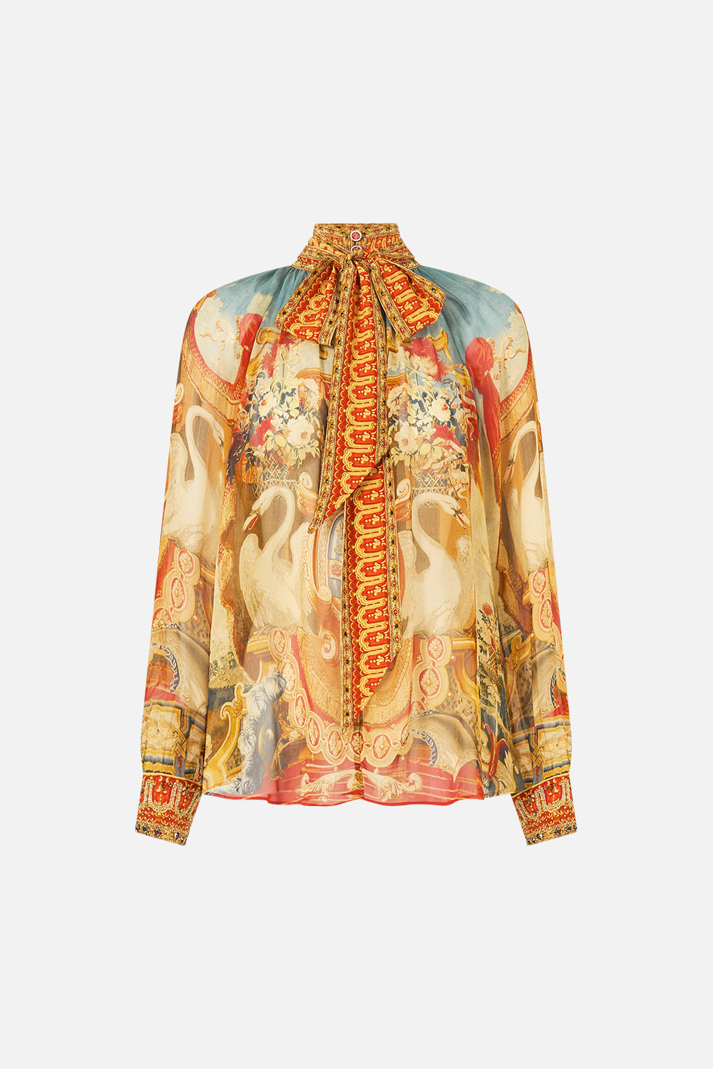 Camilla Life’s Rich Tapestry Detachable Pussy Bow Raglan Blouse