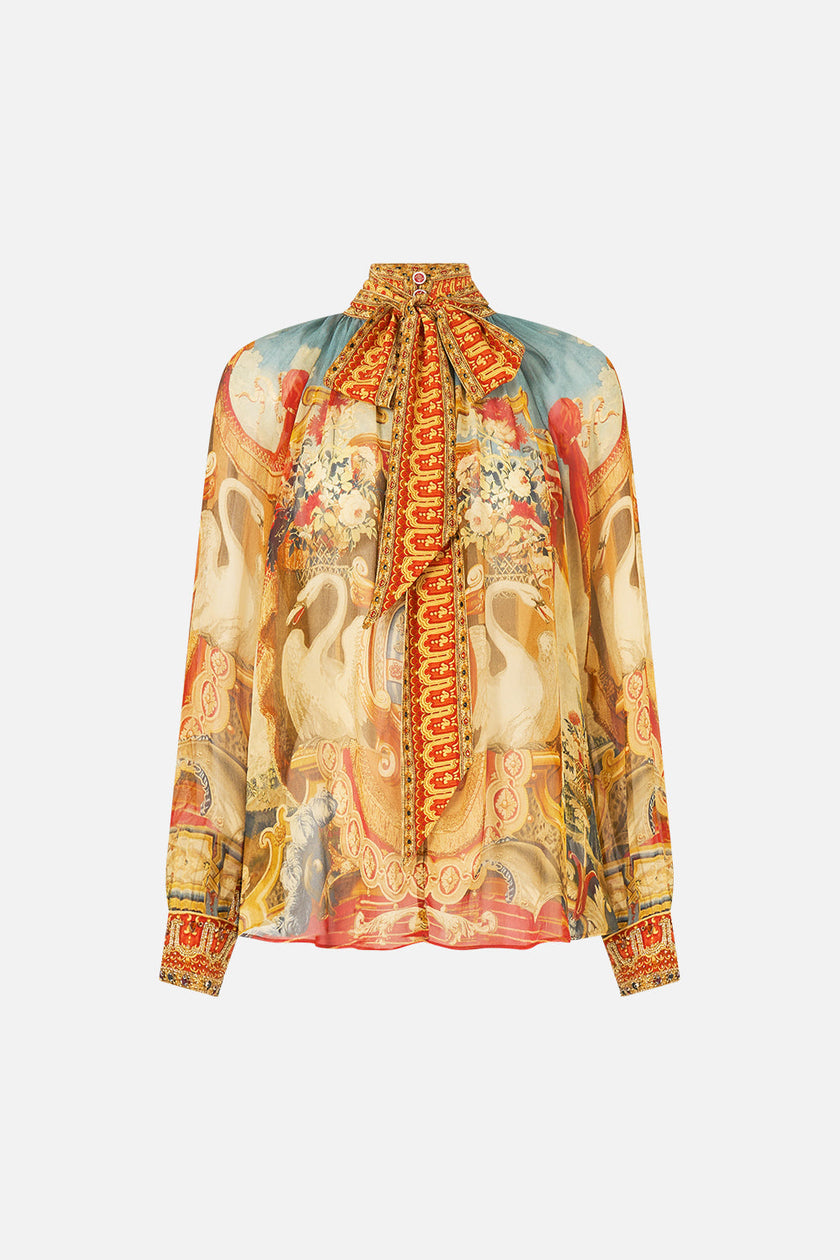 Camilla Life’s Rich Tapestry Detachable Pussy Bow Raglan Blouse