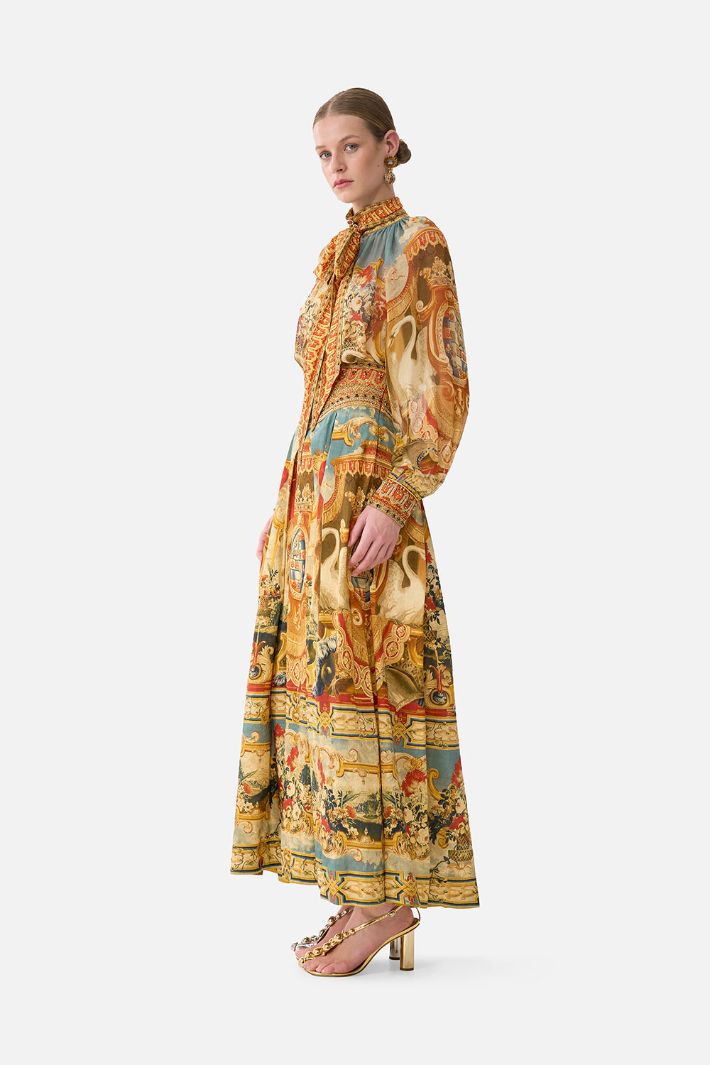 Camilla Life’s Rich Tapestry Detachable Pussy Bow Raglan Blouse