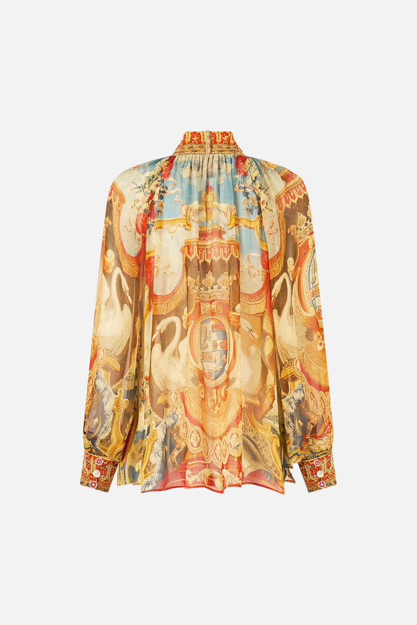 Camilla Life’s Rich Tapestry Detachable Pussy Bow Raglan Blouse