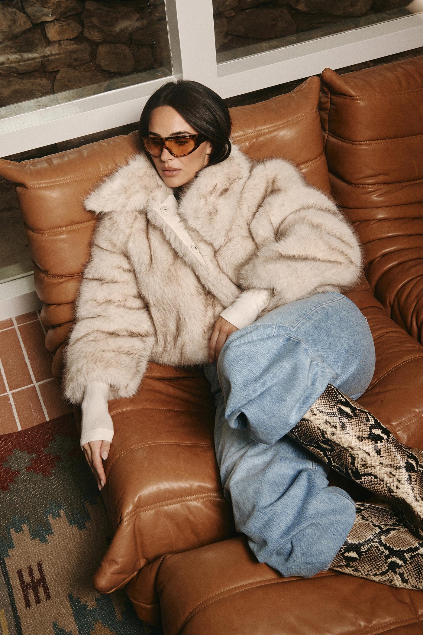 Bübish Luxe  Ashton Faux Fur Jacket -  Ivory