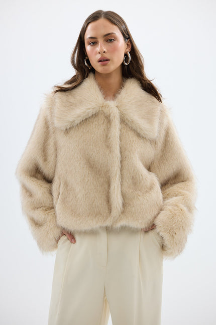 Bübish Luxe  Ashton Faux Fur Jacket -  Ivory