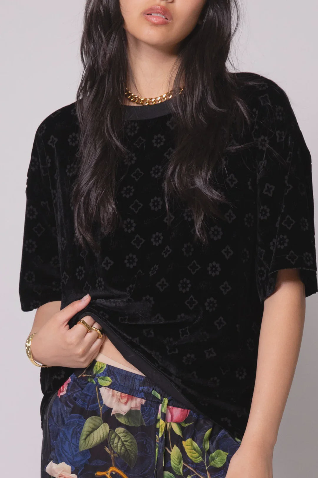 Something Very Special Velour Boxy Motif Tee