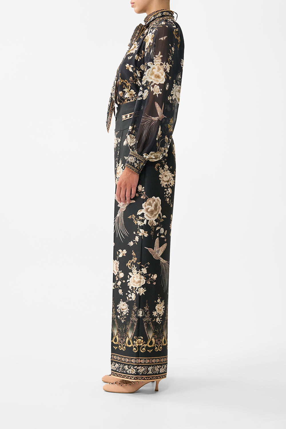 Camilla Flamenco Folklore Detachable Pussy Bow Raglan Blouse