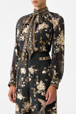 Camilla Flamenco Folklore Detachable Pussy Bow Raglan Blouse