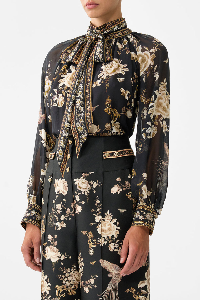 Camilla Flamenco Folklore Detachable Pussy Bow Raglan Blouse