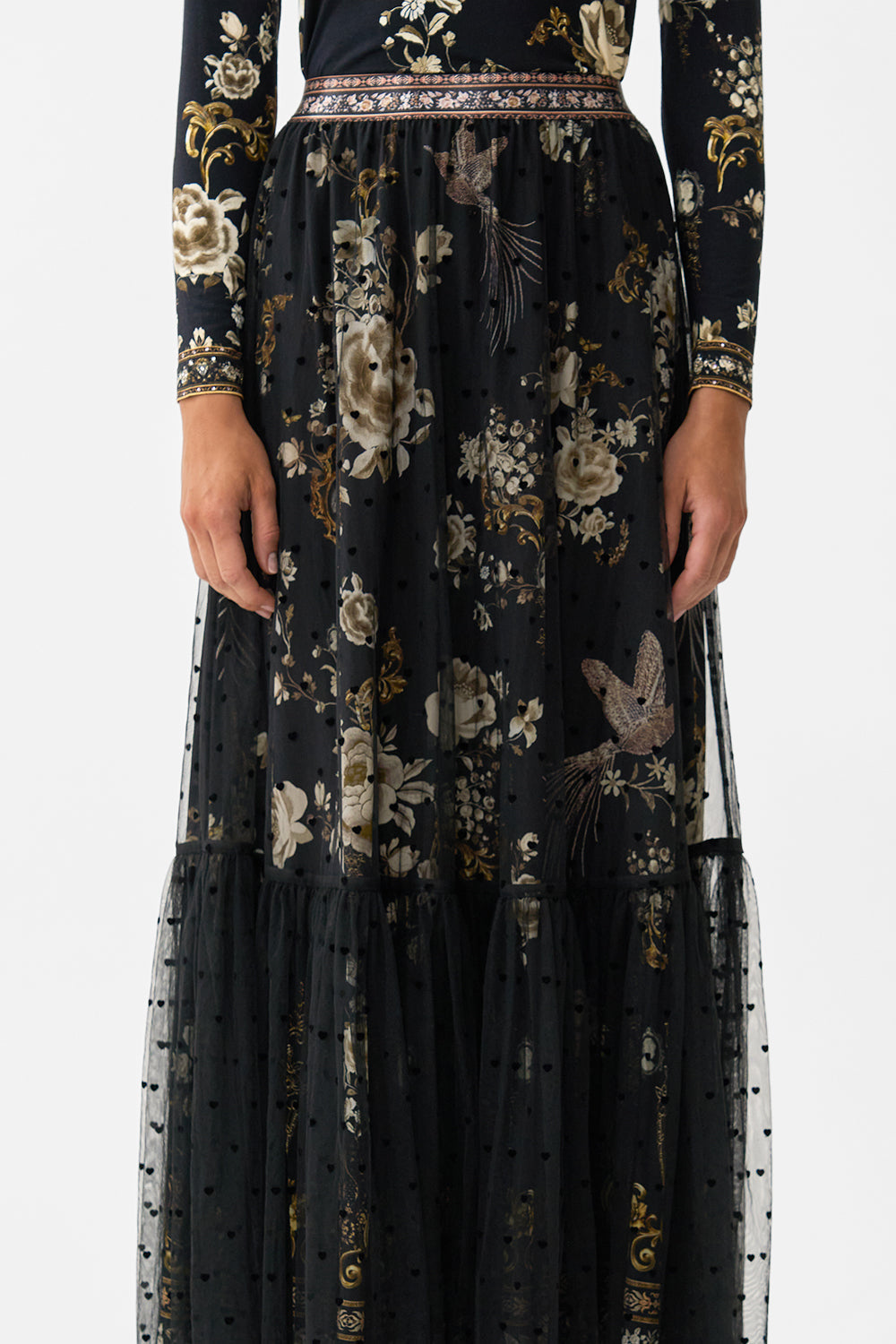 Camilla Flamenco Folklore Waistband Ruffle Hem Skirt