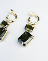 F+H Studios Claw Double Drop Earrings - Brass + 18K Gold Plating + Peridot
