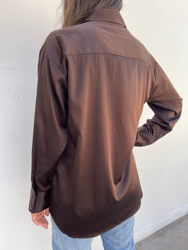 M.A. Dainty Straight Blouse - Chocolate