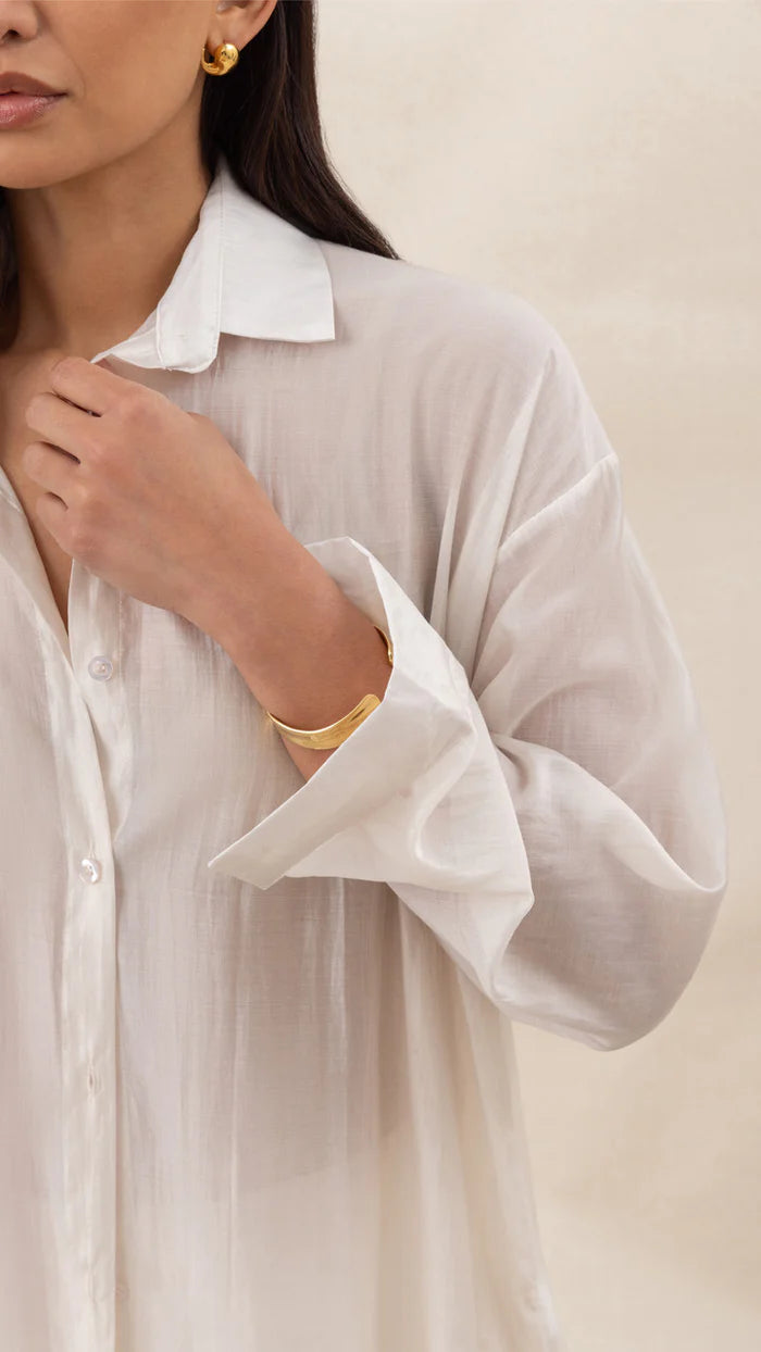 Charli Izzy Long Shirt - White