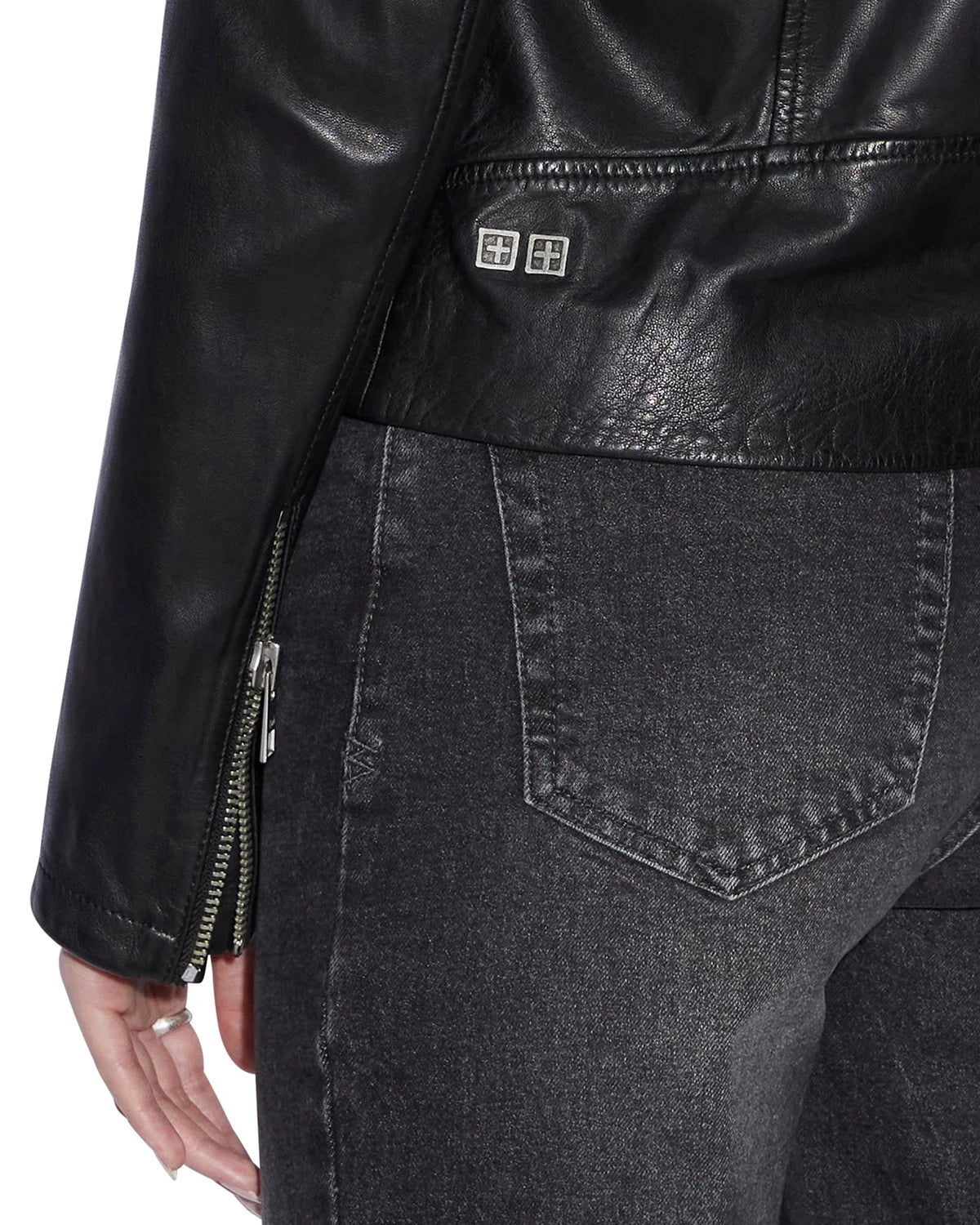 Ksubi amplify leather jacket black