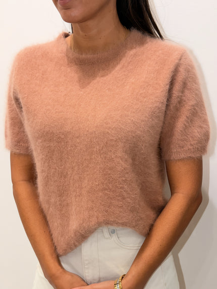 HONEY  SS Cashmere Crew Tee - Boujee Beige
