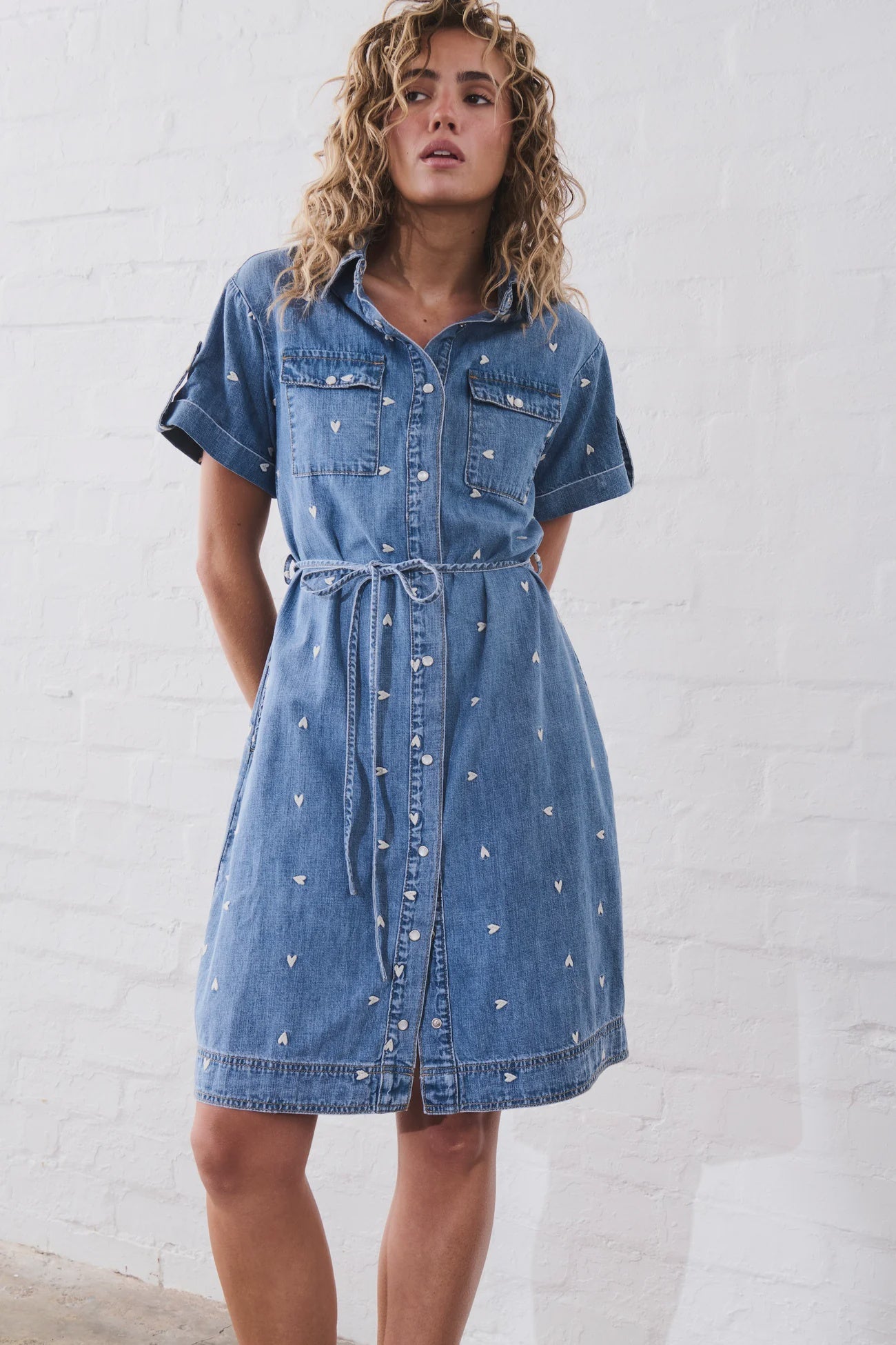 Kireina Simone Dress - Heart 70s Blue