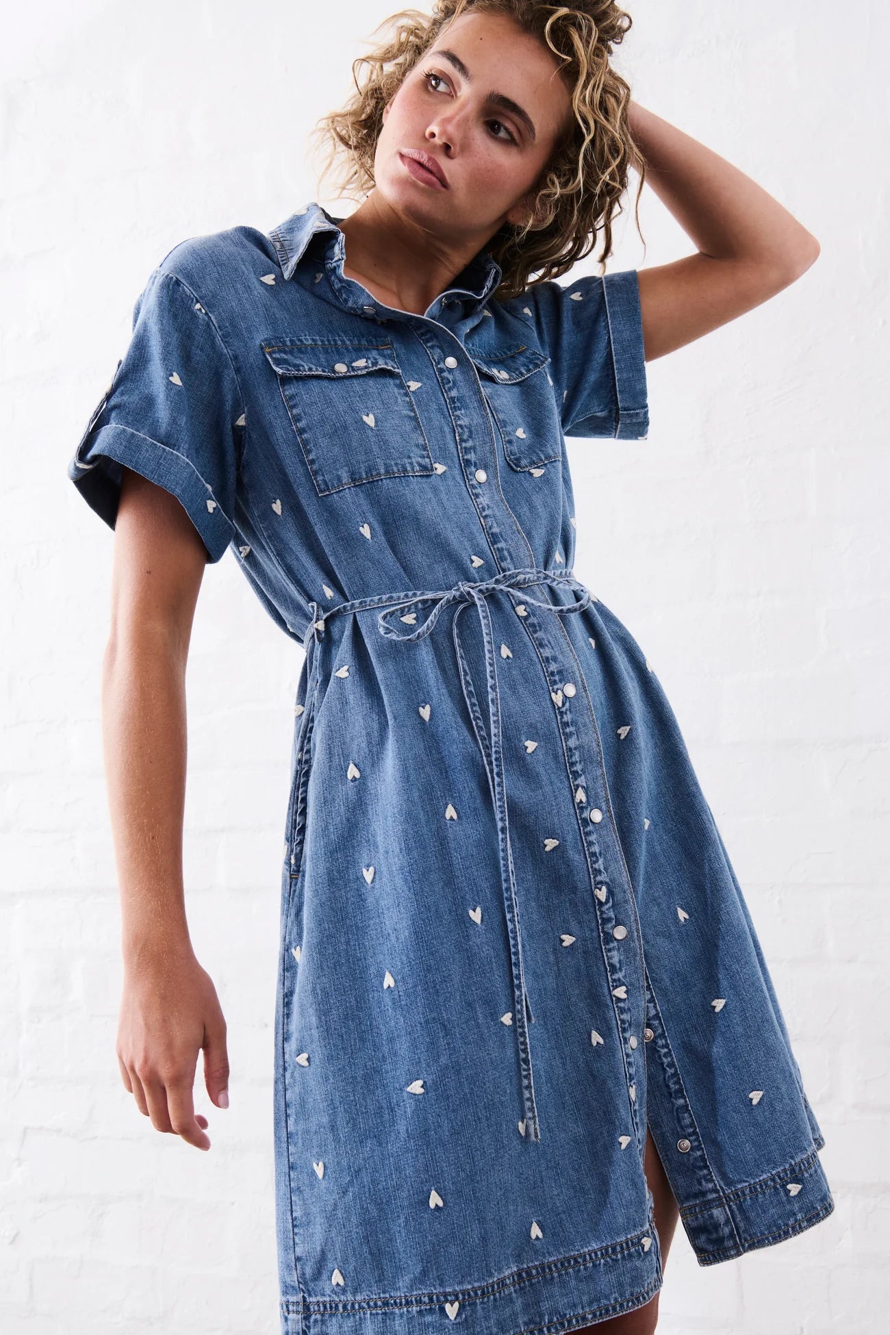 Kireina Simone Dress - Heart 70s Blue