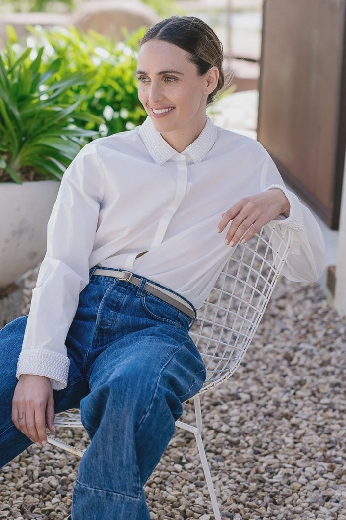 M.A. Dainty Stand By Shirt - White/Pearl