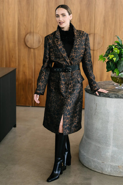 M.A. Dainty Bellhop Coat - Leopard