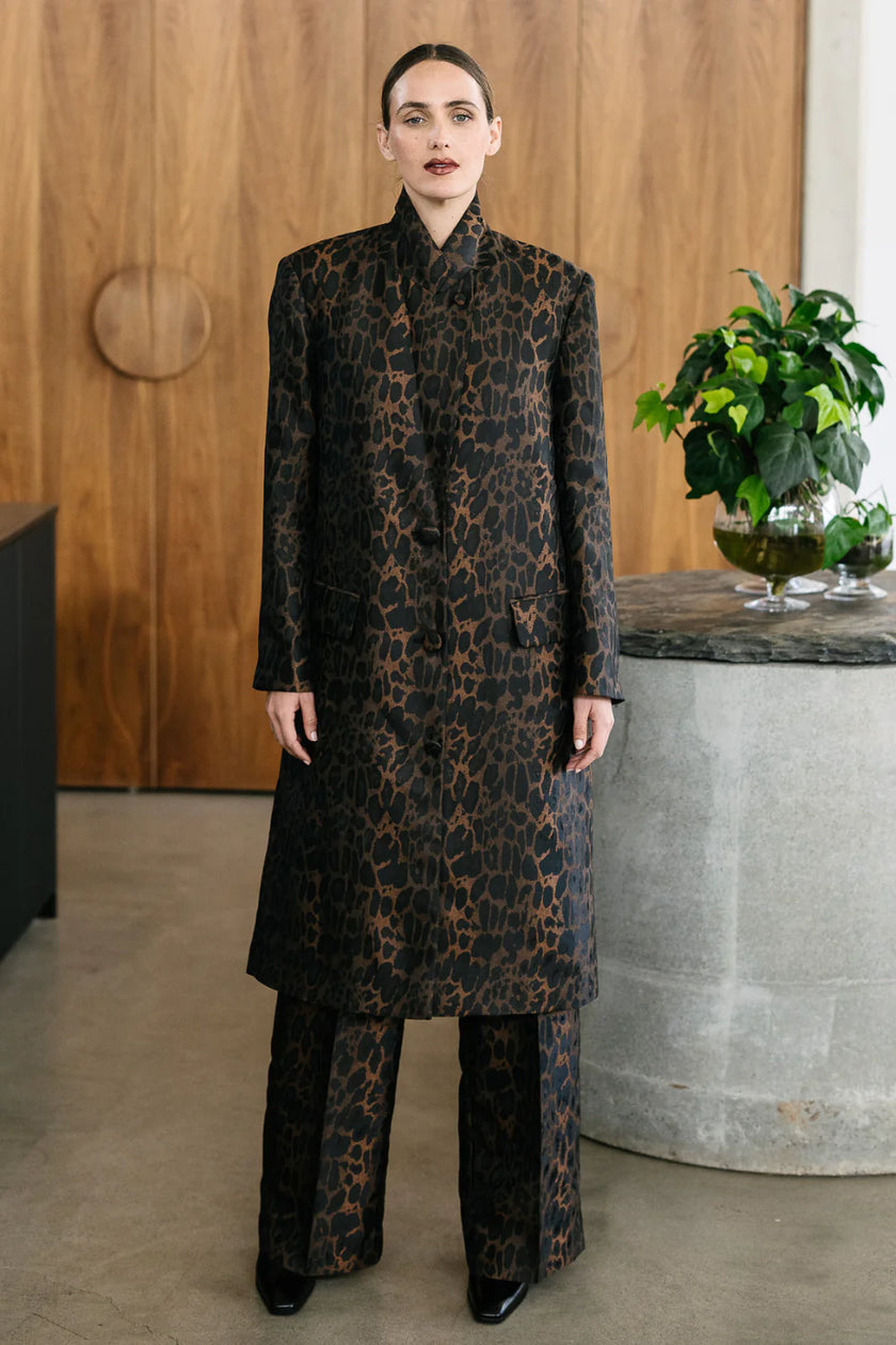 M.A. Dainty Bellhop Coat - Leopard